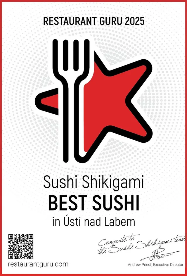 Certifikát Restaurant Guru — Best Sushi in Ústí nad Labem pro Sushi Shikigami